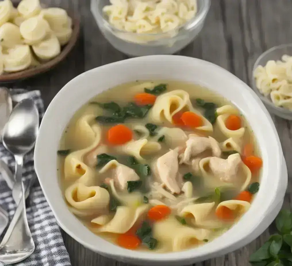 Easy Chicken Tortellini Soup Recipe with Spinach