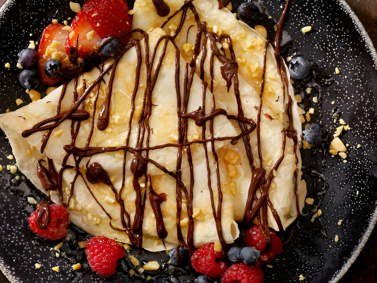 Nutella Crepes with Strawberries