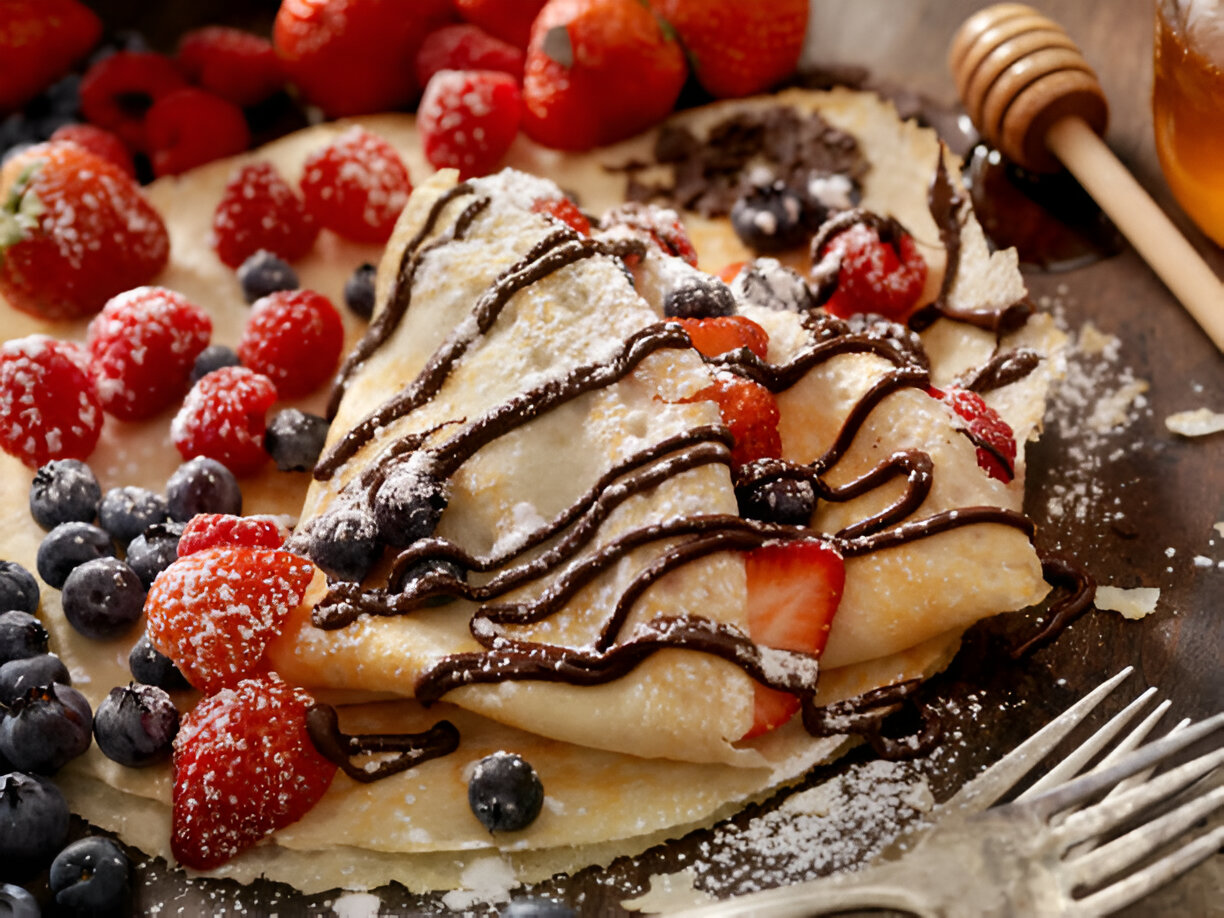 Nutella Crepes with Strawberries