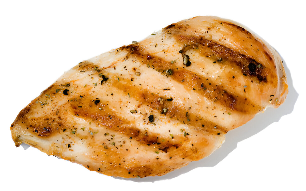 Grilled chicken breast fillet seasoned with herbs and spices