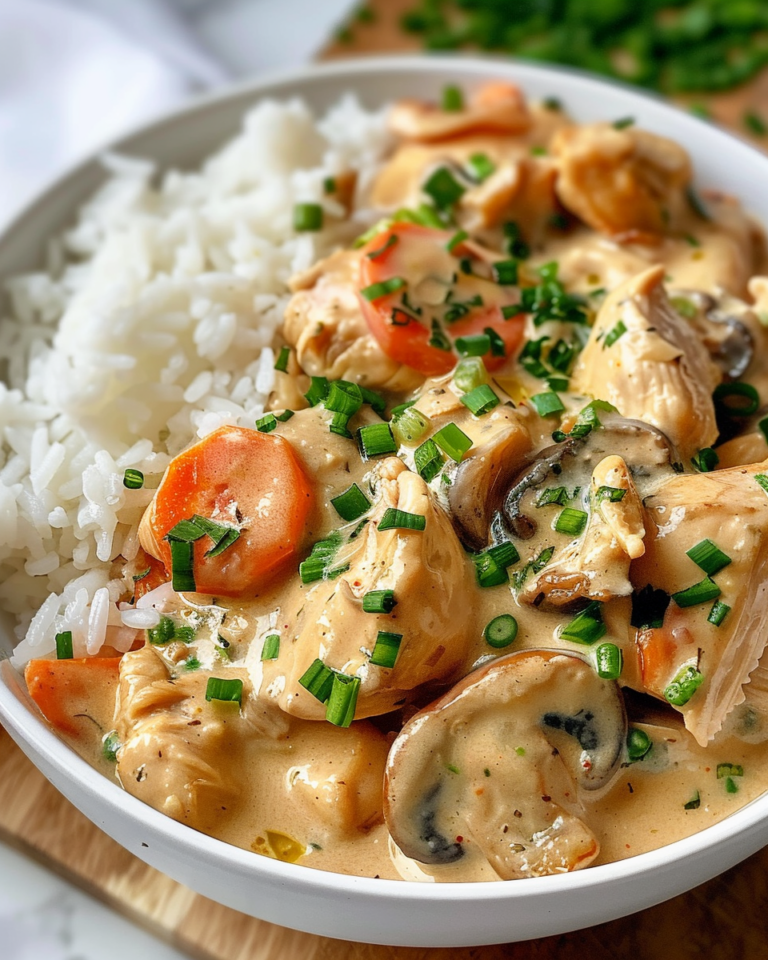 Creamy Smothered Chicken and Rice taken with iphone 15 pro max --iw 2 --ar 4:5 --v 6.0 --raw