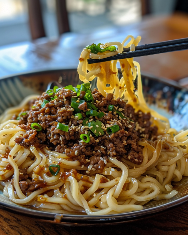 Mongolian Ground Beef Noodles taken with iphone 15 pro max --iw 2 --ar 4:5 --v 6.0 --raw
